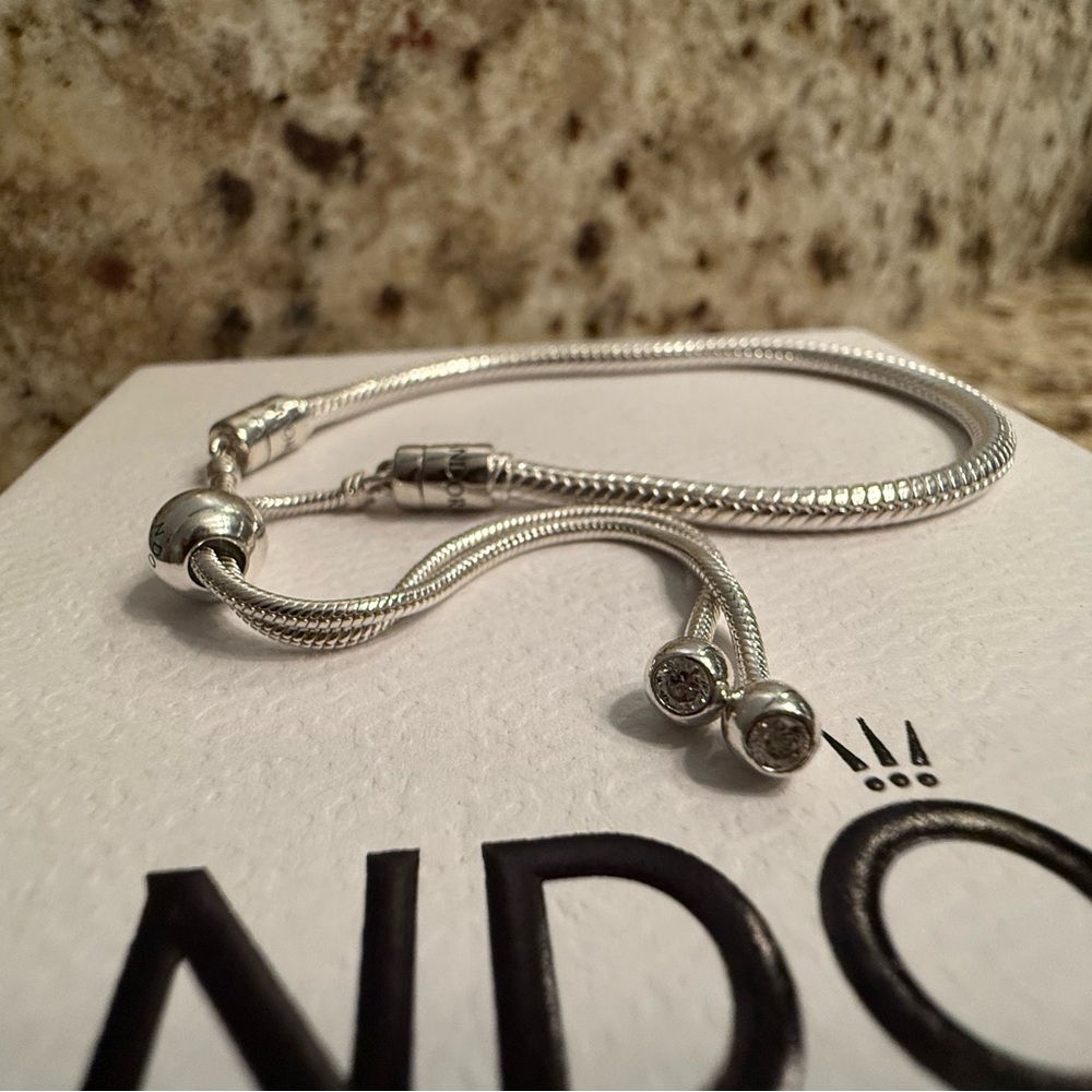 Pandora Moments Snake Chain Slider Charm Bracelet